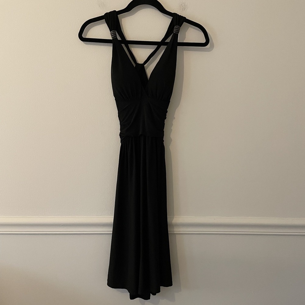 NWT Charlotte Russe Babydoll Dress Size S Black Y2K Grunge Whimsigoth Cross Back